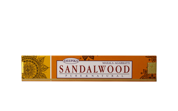 Благовония пыльцовое Sandalwood - Сандаловое дерево, (Deepika),15 гр ,12 уп/ коробке, Индия, (Б-03-08)
