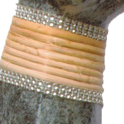 Кот серебристый с ротангом и стразами на шее ( к-935, к - 936, к-937)
