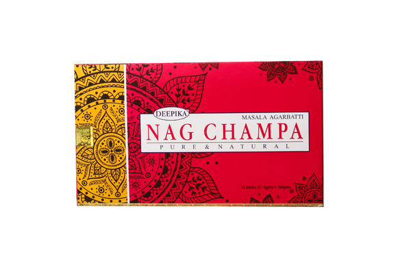 Благовоние пыльцовое Nag champa-Цветок чампа, (Deepika), 15 гр, 12 уп./коробке, Индия, (б-03-05)