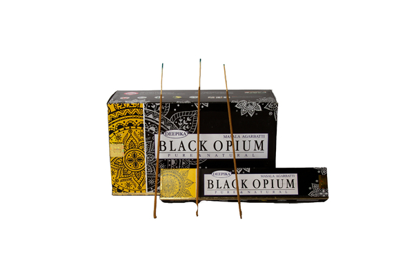 Благовоние пыльцовое Black Opium-Чёрный Мак /Опиум , (Deepika), 15 гр, 12 уп./коробке, Индия, (Б-03-09)