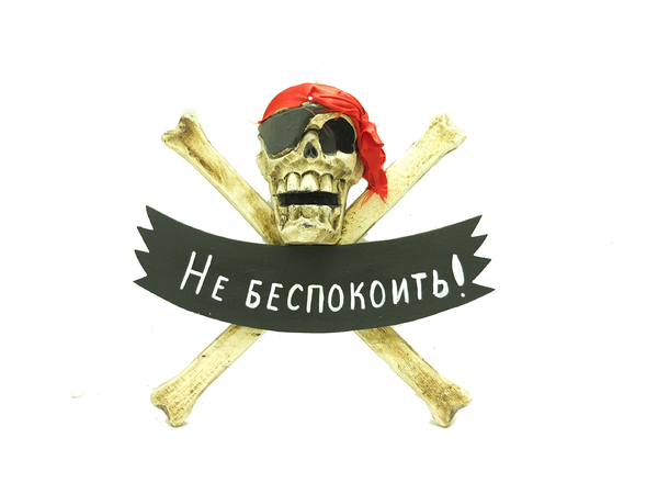 Череп с костями с табличкой "Добро пожаловать!" (чд-07)