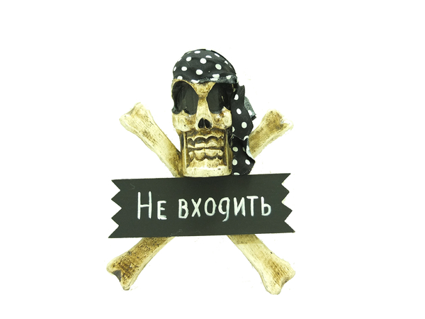 Череп с костями с табличкой "Добро пожаловать" (чд-08)