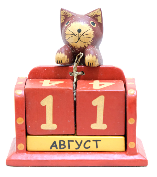 Календарь с висячим на веревочке котом, цвета в ассортименте (к-354)