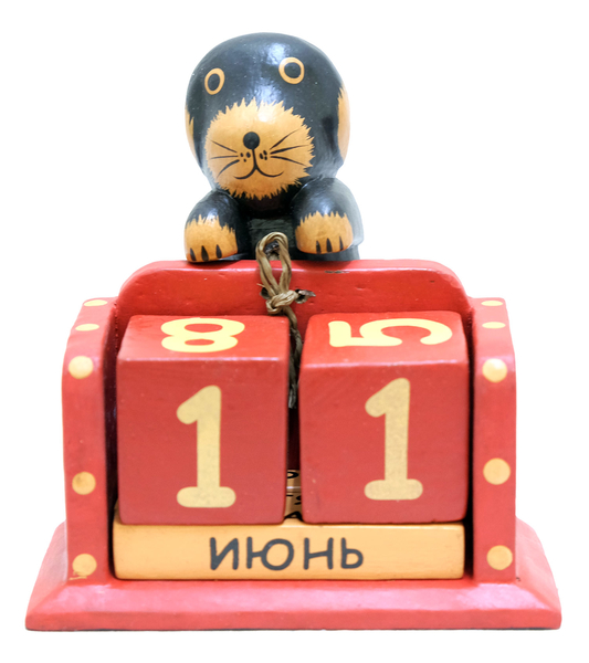 Календарь с висячим на веревочке котом, цвета в ассортименте (к-354)