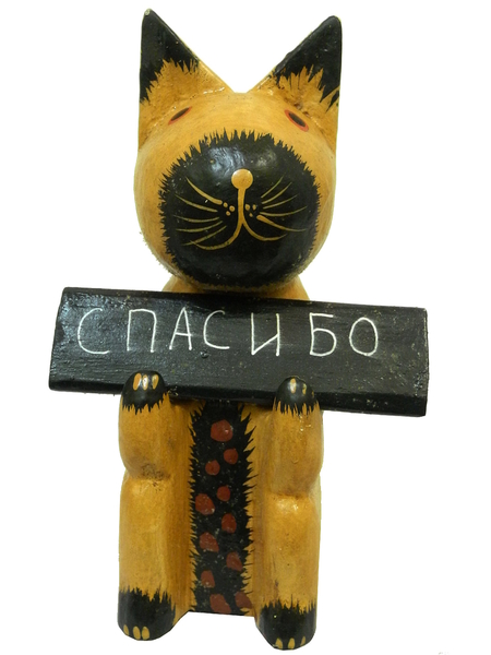 Кот держит табличку, 3 цвета (кн-118)