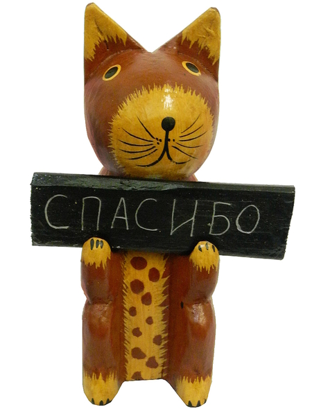 Кот держит табличку, 3 цвета (кн-118)
