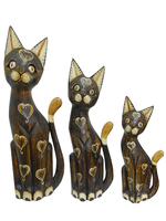 Набор коричневых котов с ракушками на теле (кн-149, кн-150, кн-151)