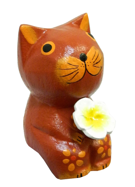 Маленький котик с цветочком в руках, 4 цвета (кн-43)
