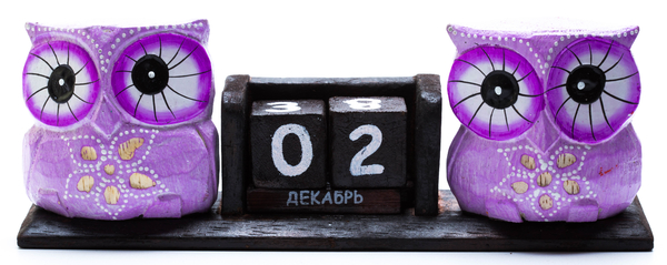 календарь с двумя фигурами совы (ка-40)