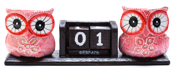 календарь с двумя фигурами совы (ка-40)