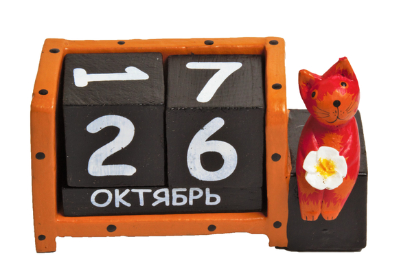 Календарь кот сидит с цветком ( ка-39)