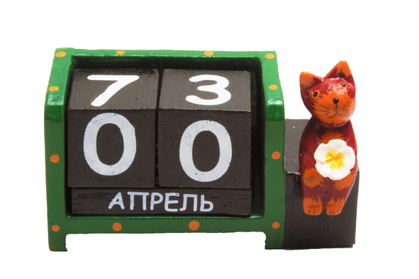 Календарь кот сидит с цветком ( ка-39)