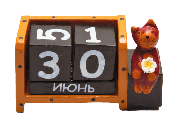 Календарь кот сидит с цветком ( ка-39)