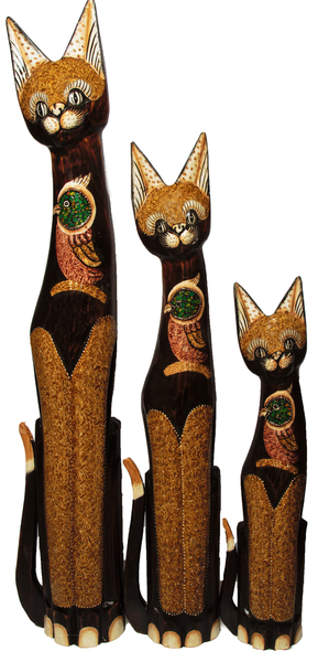 Кот коричневый с птицей на груди ( к-925, к-926, к-927)