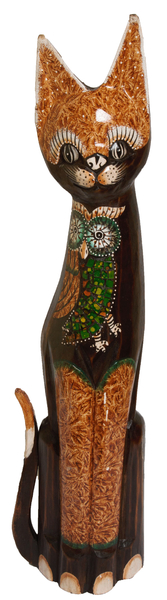 Кот коричневый с совой из стекла ( 947,к-948,к-949)