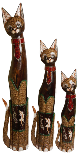кот коричневый с галстуком из красного стекла ( к-956, к-957,к-958)